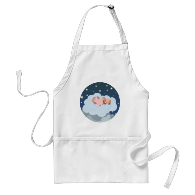 Cute Cartoon Slumbering Piglets Apron (Front)