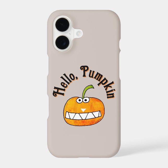 Cute Cartoon Smiling Hello Pumpkin Autumn Fall (Back)