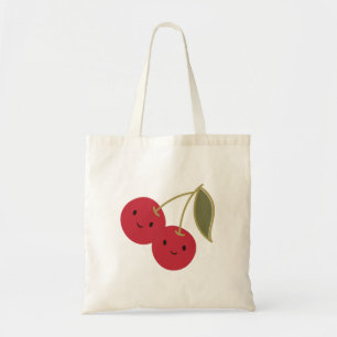 Cute Cartoon Smiling Kawaii Cherries Tote Bag