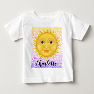 Cute Cartoon Smiling Sun with Sweet Bumblebee Baby T-Shirt