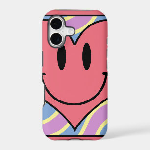 Cute Cartoon Smiling Valentine's Day Retro Heart