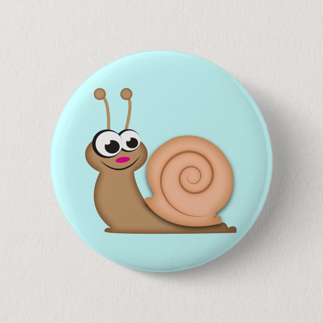 Cute Cartoon Snail 6 Cm Round Badge (Front)