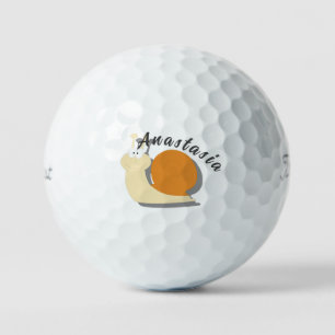 Cute Cartoon Snail Personalised Golf Balls – Funny