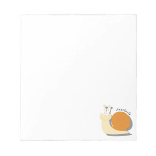 Cute Cartoon Snail Personalised Notepad – Custom 