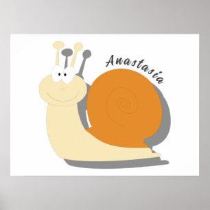Cute cartoon snail Personalised Poster