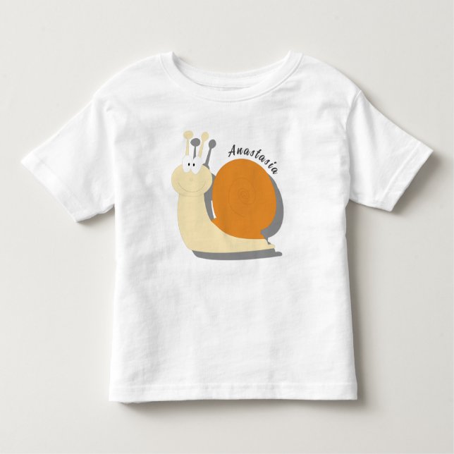 Cute Cartoon Snail Personalised Toddler T-Shirt  (Front)