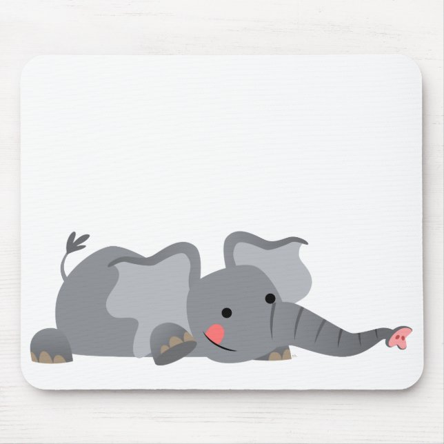 Cute Cartoon Sneaky Elephant Mousepad (Front)