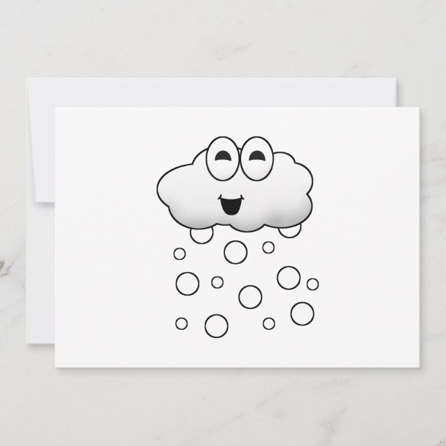 Cute Cartoon Snow Cloud Invitation (Front)