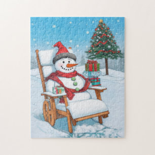 Cute Cartoon Snowman Jigsaw Puzzle