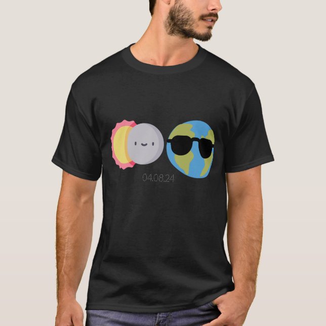 Cute Cartoon Solar Eclipse  T-Shirt (Front)