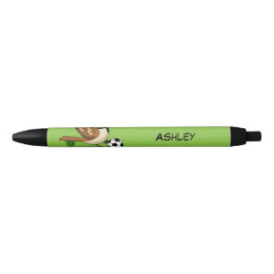 Cute Cartoon Sparrow Playing Soccer Black Ink Pen