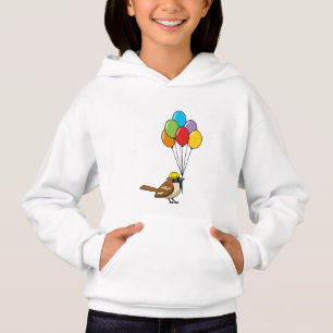 Cute Cartoon Sparrow with Balloons