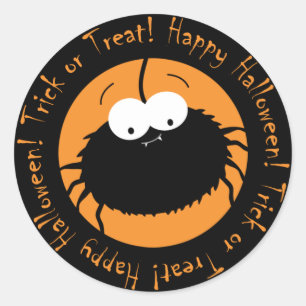 Cute Cartoon Spider Trick or Treat Stickers