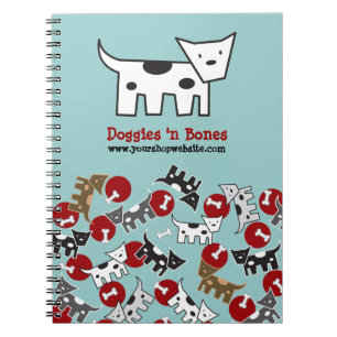 Cute Cartoon Spotted Doggies & Bones Pet Notebook