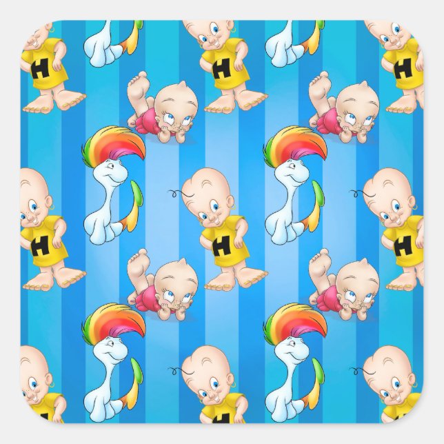 cute cartoon square sticker (Front)