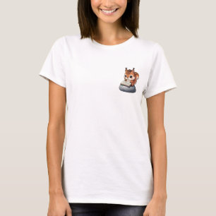 Cute Cartoon Squirrel Artist Sketching in Notebook T-Shirt