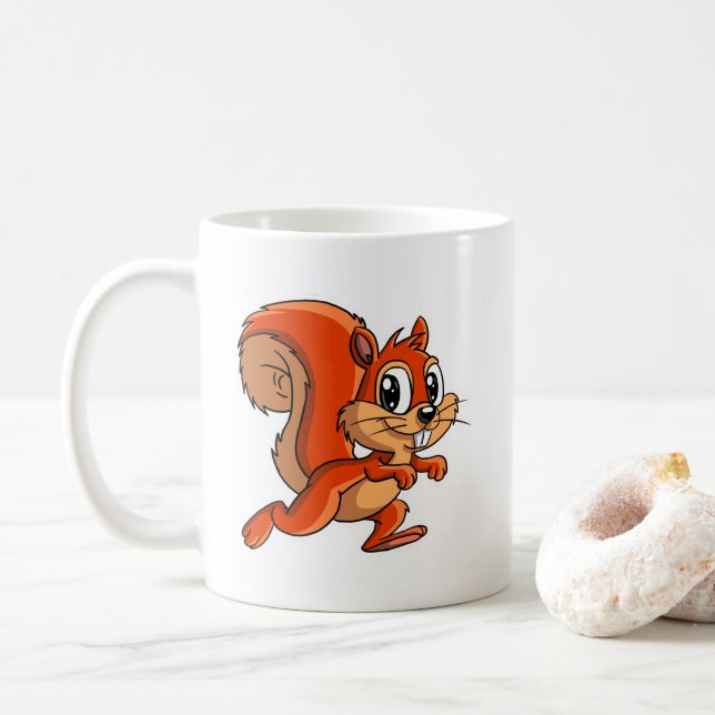 Cute Cartoon Squirrel Coffee Mug (With Donut)