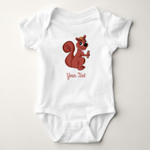 Cute cartoon squirrel with a peanut baby bodysuit