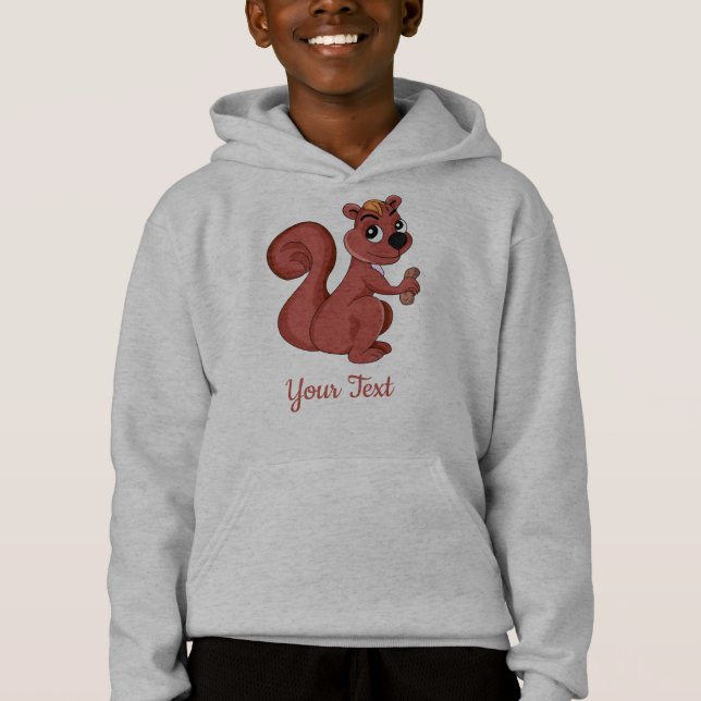 Cute cartoon squirrel with a peanut  hoodie (Front)