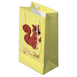 Cute cartoon squirrel with a peanut small gift ba bag