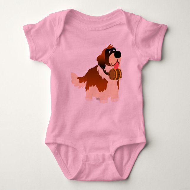 Cute Cartoon St Bernard Baby Clothing Bodysuit (Front)