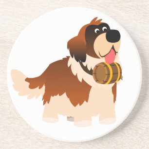Cute Cartoon St Bernard Coaster