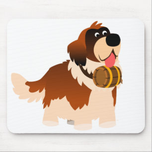 Cute Cartoon St Bernard Mousepad