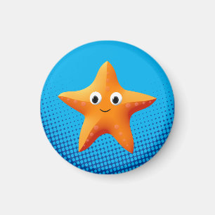 Cute Cartoon Starfish Blue Ocean Magnet