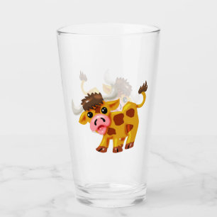 Cute Cartoon Steer Glass