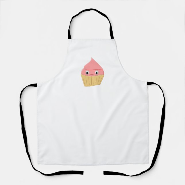 Cute Cartoon Strawberry Cupcake  Apron (Front)
