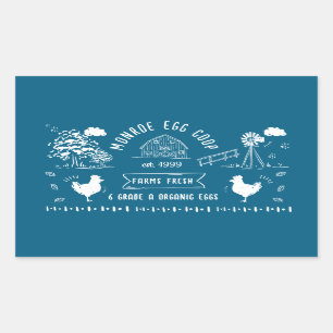 Cute Cartoon Style Doodle Rustic Egg Carton Rectangular Sticker