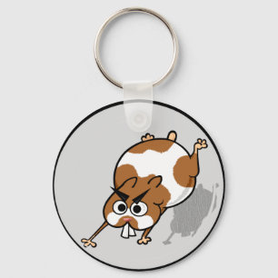 CUTE CARTOON STYLE HAMSTER ROUND KEY CHAIN