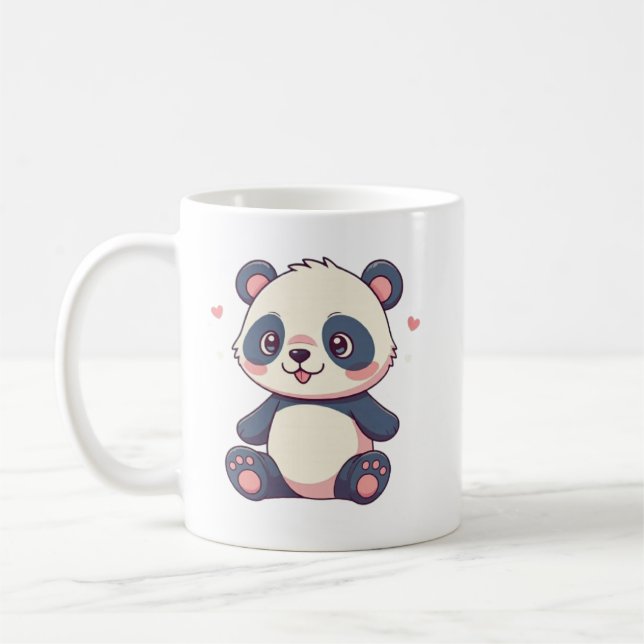 cute cartoon style kawaii panda design mug (Left)