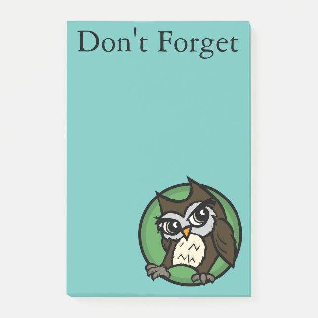 CUTE CARTOON STYLE OWL POST-IT NOTEPAD (Front)
