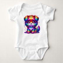 Cute Cartoon style Rainbow Puppy