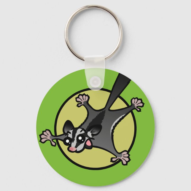 CUTE CARTOON SUGAR GLIDER ROUND KEY CHAIN (Front)