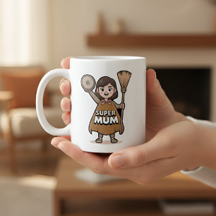 Cute Cartoon Super Mum Personalized Mug