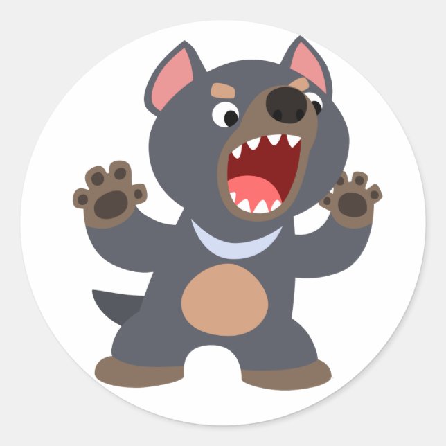 Cute Cartoon Tasmanian Devil Sticker (Front)