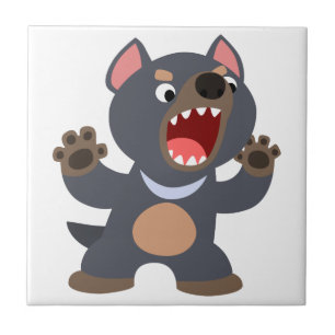 Cute Cartoon Tasmanian Devil Tile