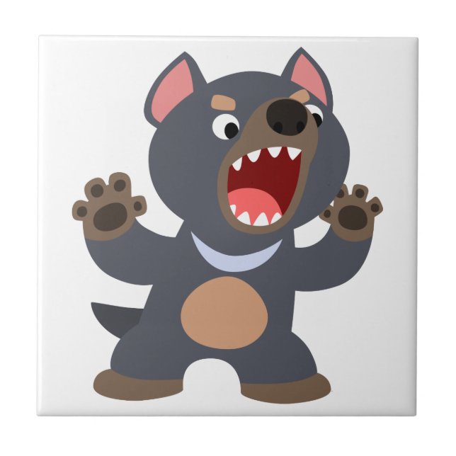 Cute Cartoon Tasmanian Devil Tile (Front)