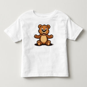 Cute Cartoon Teddy Bear Sitting Toddler T-Shirt