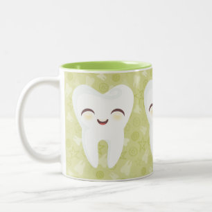Cute Cartoon Teeth - Green Gift Mug