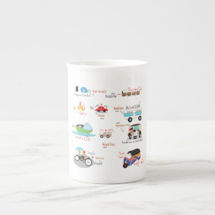 cute cartoon Thai word vehicles mug