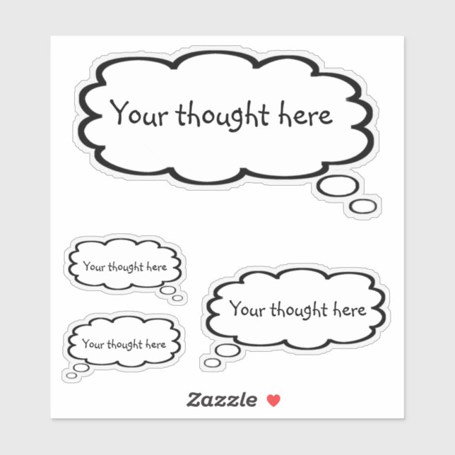 Cute Cartoon Thought Bubble Add Your Thought (Sheet)