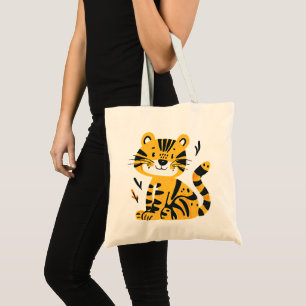 Cute cartoon tiger decoration tote bag
