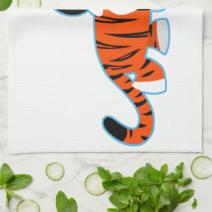 Cute Cartoon Tiger on The Prowl Kitchen Towel
