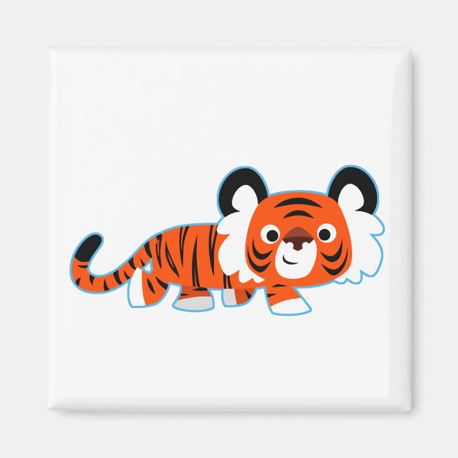 Cute Cartoon Tiger on The Prowl Magnet (Front)