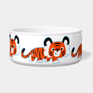 Cute Cartoon Tiger on The Prowl Pet Bowl