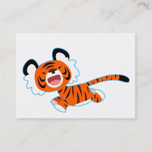 Cute Cartoon Tiger On The Run ACEO/Business Card