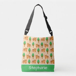 Cute Cartoon Tiger Pattern Personalised Crossbody Bag